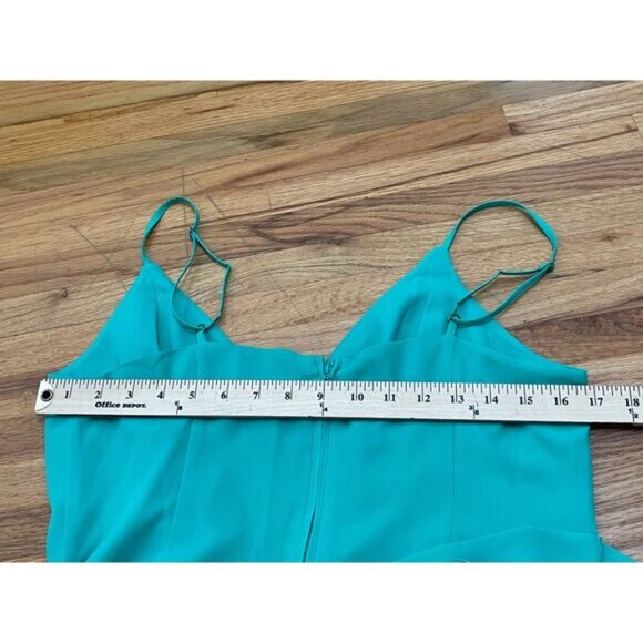 Lilly Pulitzer Alisa Women's Dress 10 Green Slip Wrap Ruffle Hem Tie-Waist - Picture 6 of 7